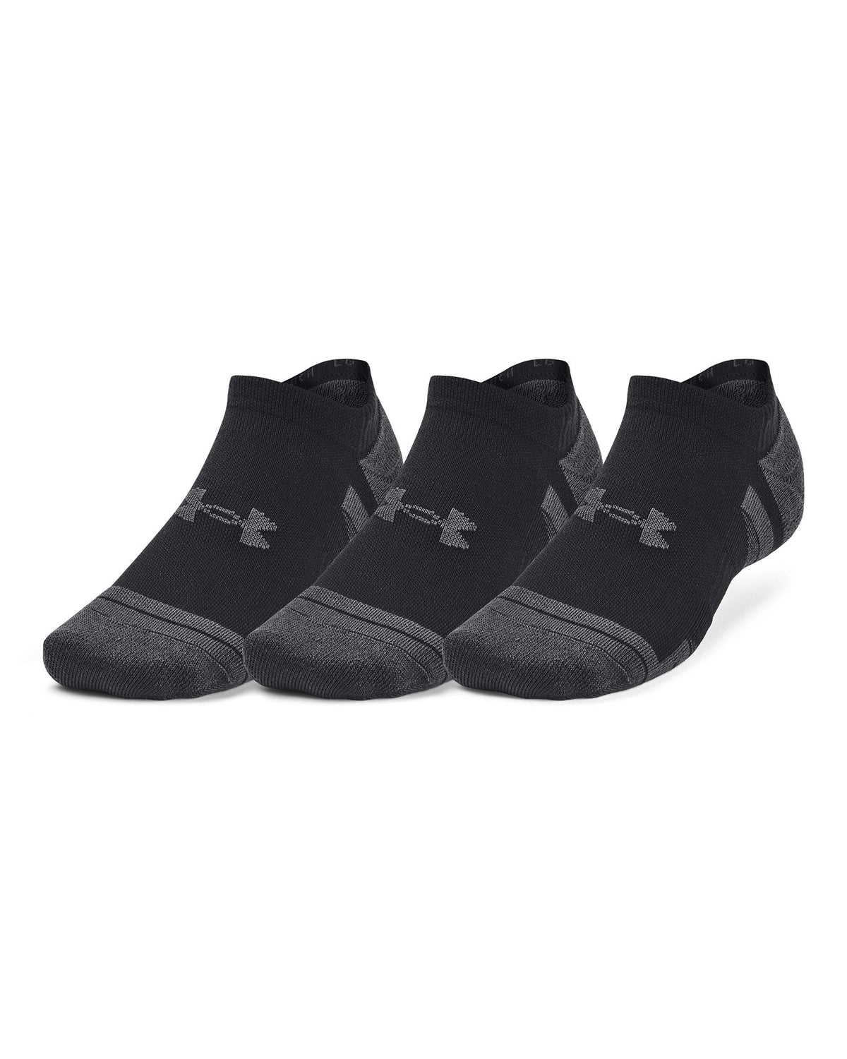 UA Performance Tech Unisex 3-Pack No Show Socks - Black