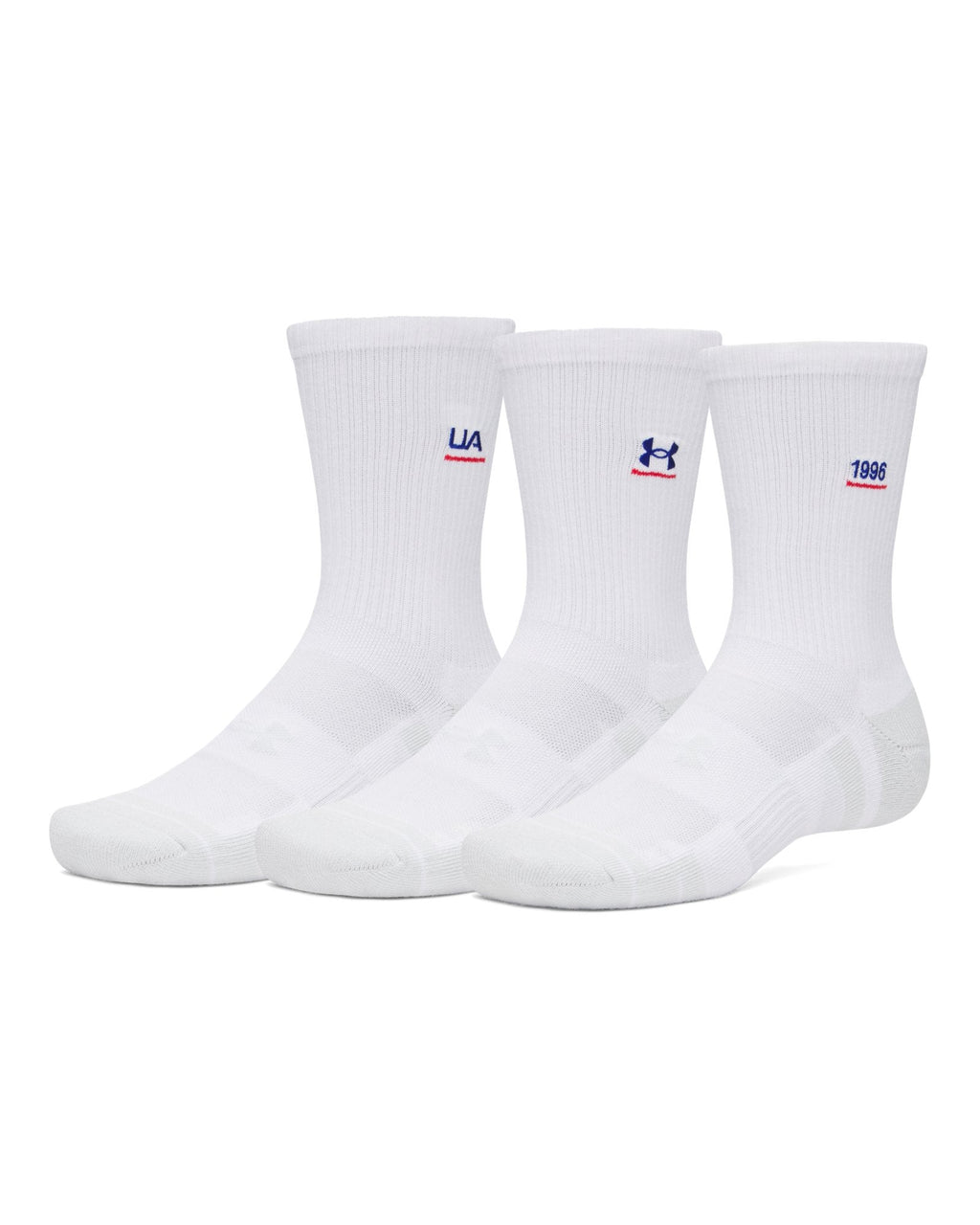 UA Performance Tech™ Unisex 3-Pack Crew Socks - White
