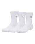 UA Performance Tech™ Unisex 3-Pack Crew Socks - White