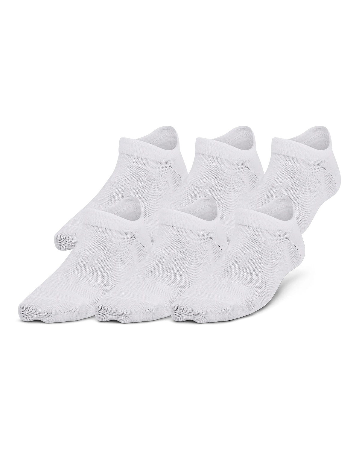 UA Essential Kids' 6-Pack No-Show Socks - White