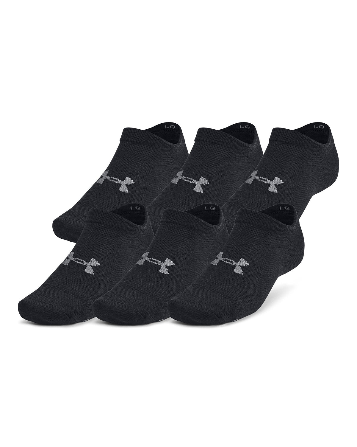 UA Essential Unisex 6-Pack No-Show Socks - Black