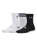 UA Essential Women's 3-Pack Mid Crew Socks - White