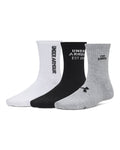 UA Essential Women's 3-Pack Mid Crew Socks - Gray