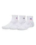 UA Performance Tech™ Unisex 3-Pack Quarter Socks - White