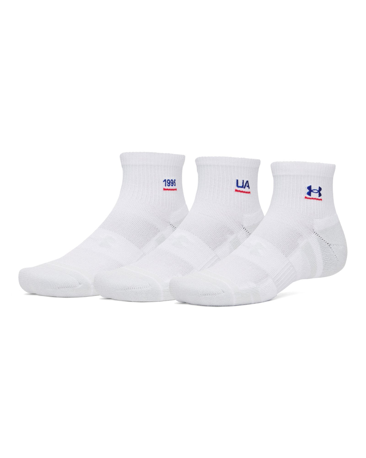 UA Performance Tech™ Unisex 3-Pack Quarter Socks - White