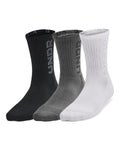 UA Zone Kids' 3-Pack Mid-Crew Socks - Black