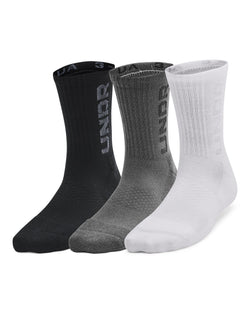 UA Zone Kids' 3-Pack Mid-Crew Socks - Black