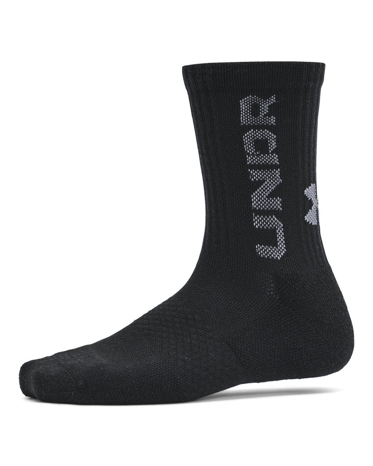 UA Zone Kids' 3-Pack Mid-Crew Socks - Black
