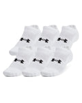 UA Training Cotton Unisex 6-Pack No Show Socks - White