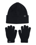 UA Beanie & Gloves Girls' Set - Black