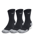 UA ArmourDry® Run Cushion Unisex 3-Pack Mid-Crew Socks - Black