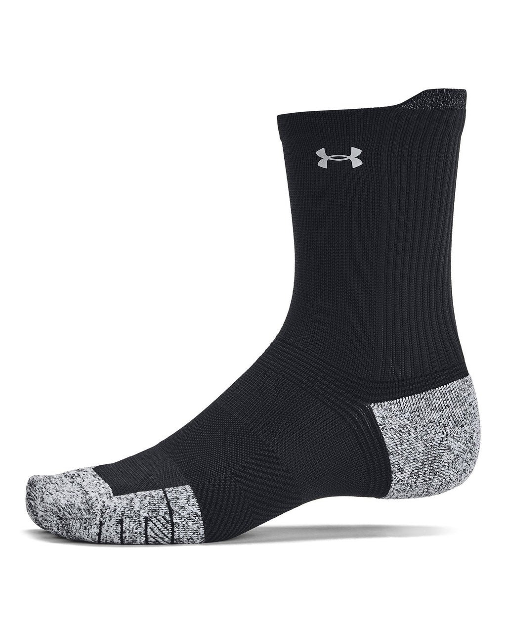 UA ArmourDry® Run Cushion Unisex 3-Pack Mid-Crew Socks - Black