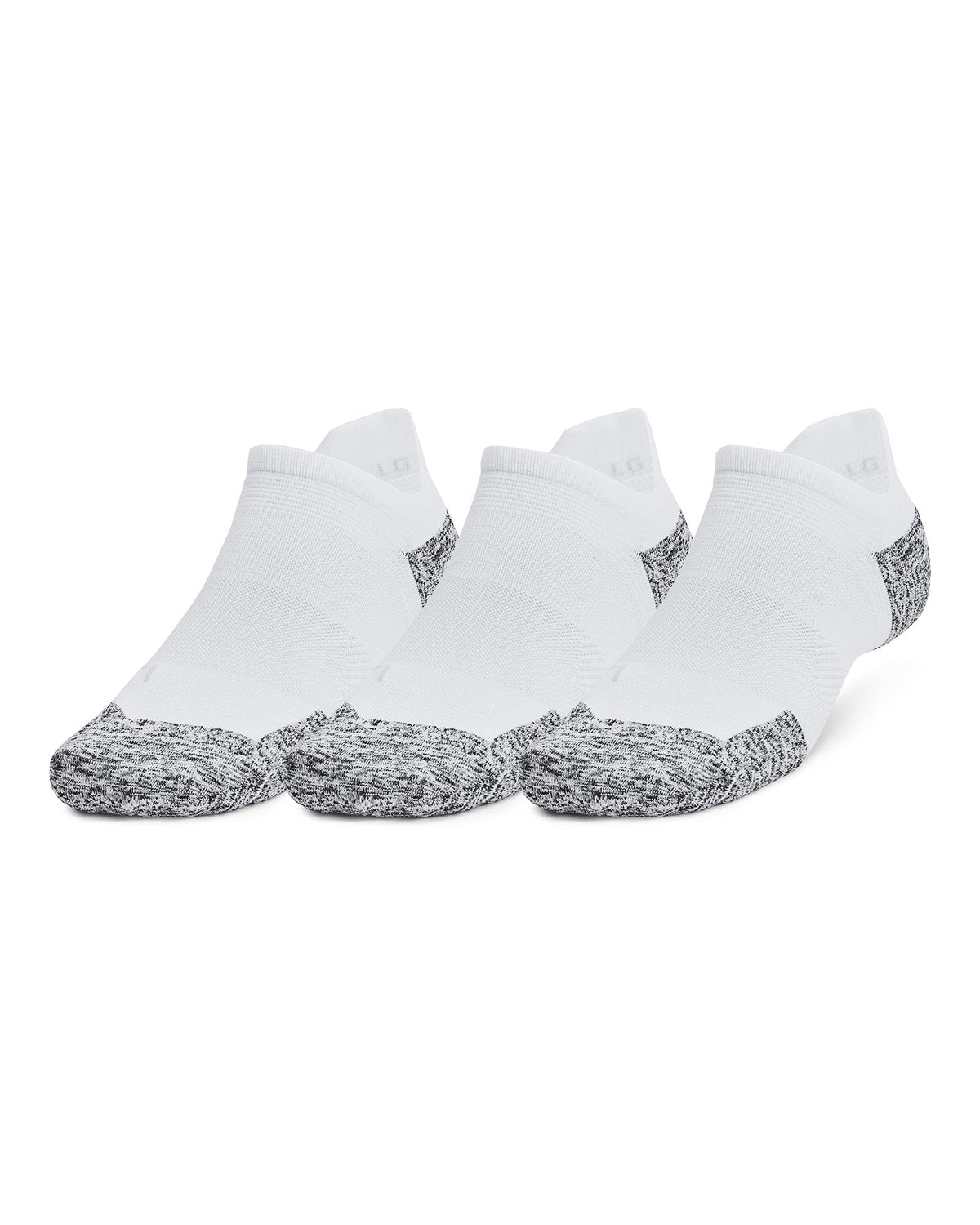 UA ArmourDry® Unisex Run Cushion 3-Pack No Show Socks - White