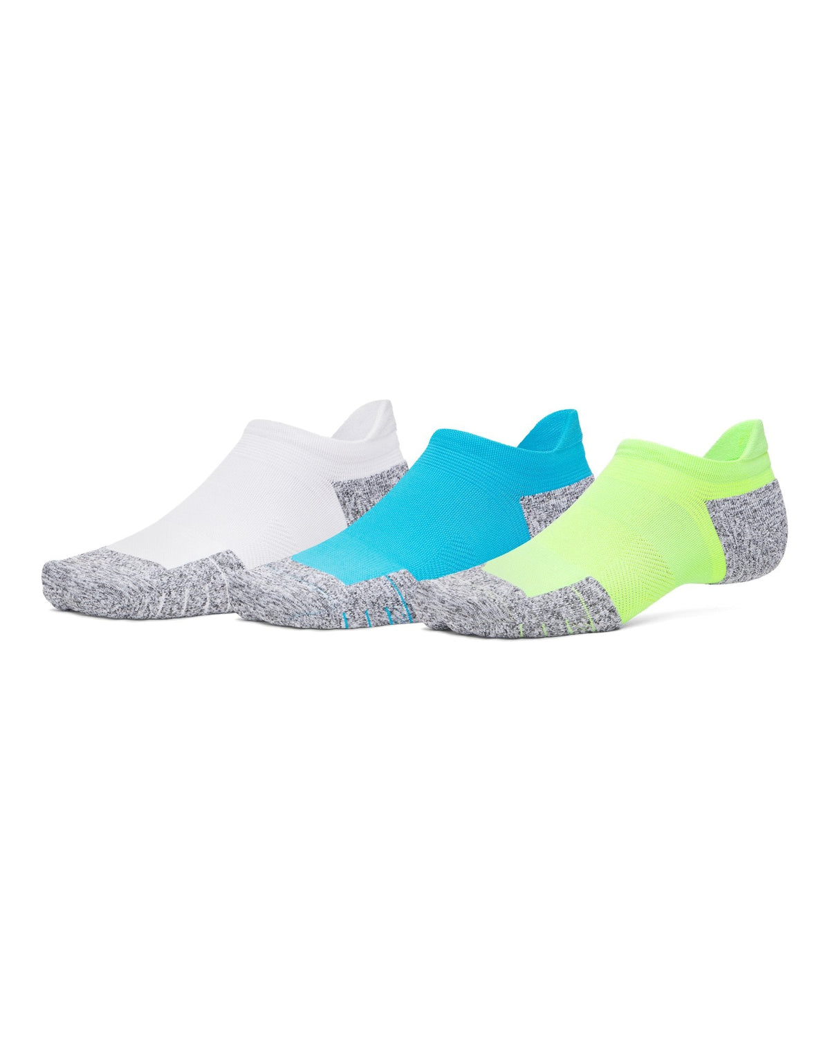UA ArmourDry® Unisex Run Cushion 3-Pack No Show Socks - Blue