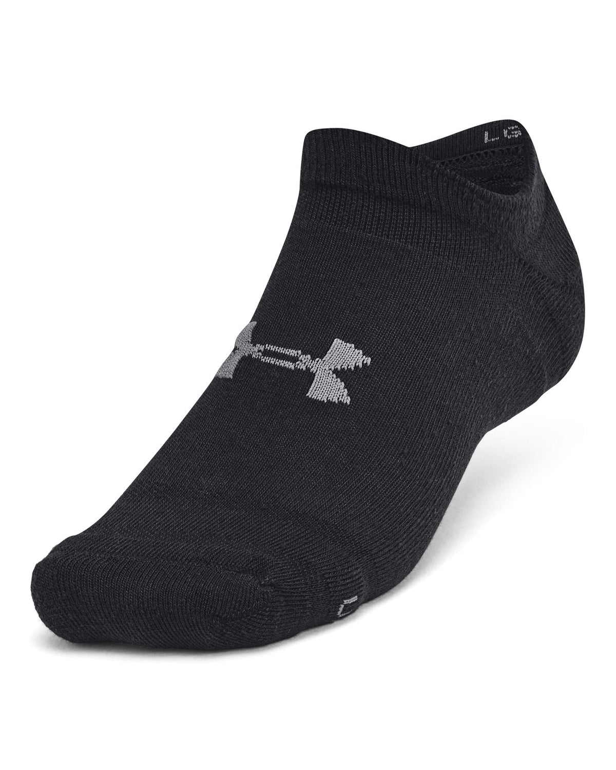 UA Essential Cushion Unisex 6-Pack No Show Socks - Black