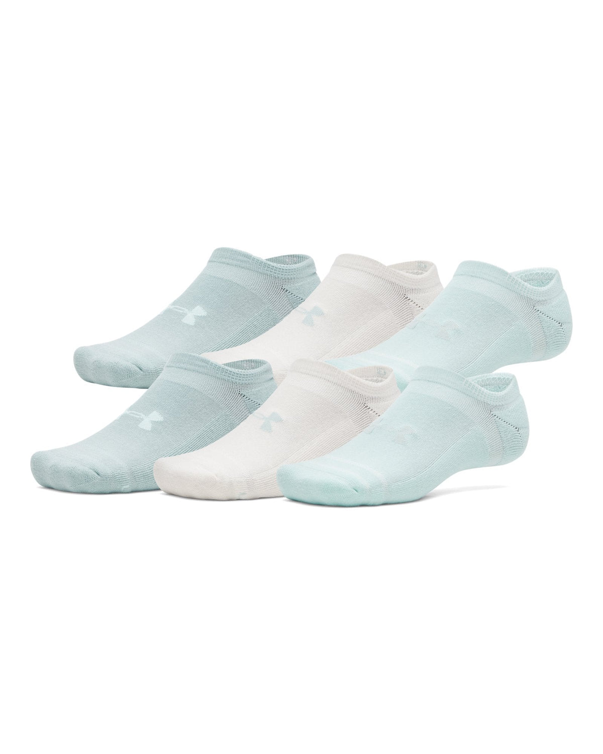 UA Essential Cushion Unisex 6-Pack No Show Socks - Green