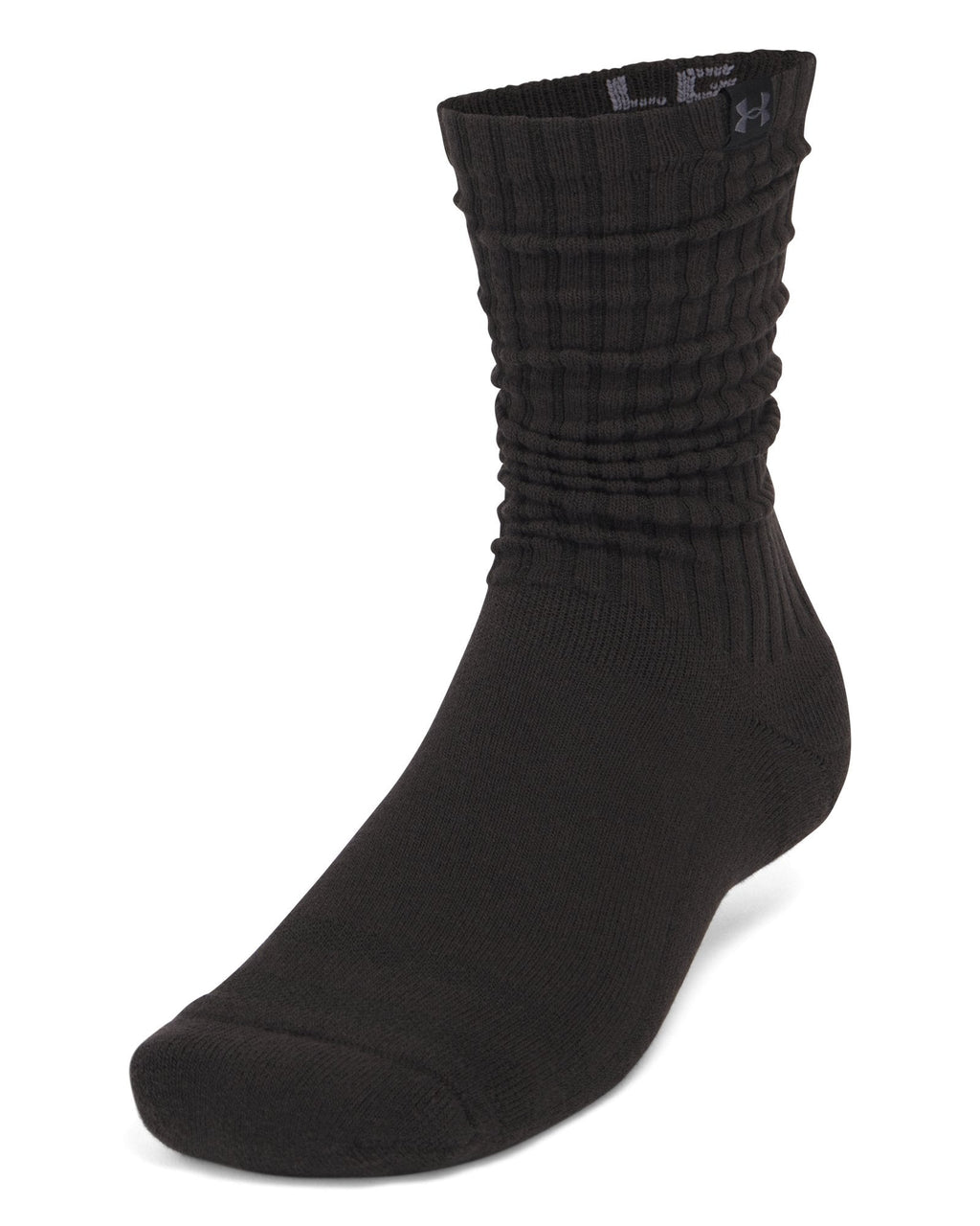 UA Sportstyle Cotton Scrunch Unisex 2-Pack Crew Socks - Black