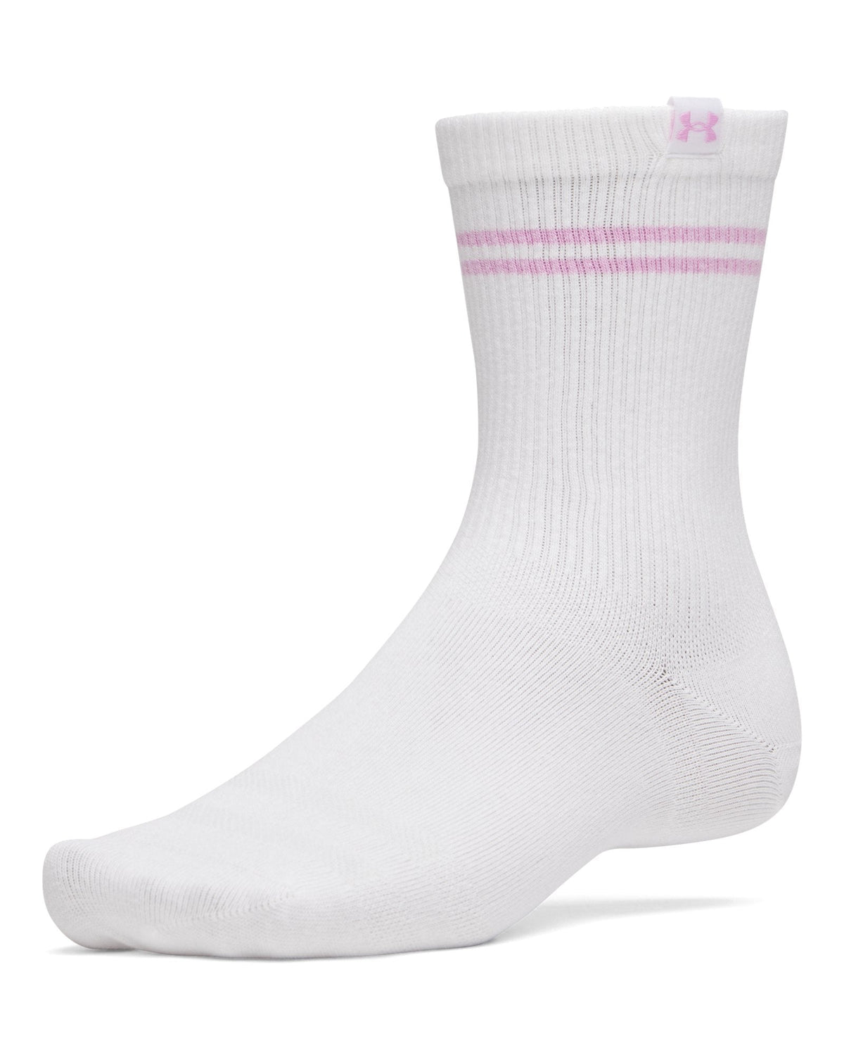 UA Sportstyle Cotton Unisex 3-Pack Crew Socks - White