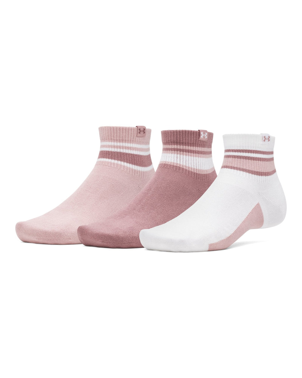 UA Sportstyle Cotton Unisex 3-Pack Quarter Socks - White