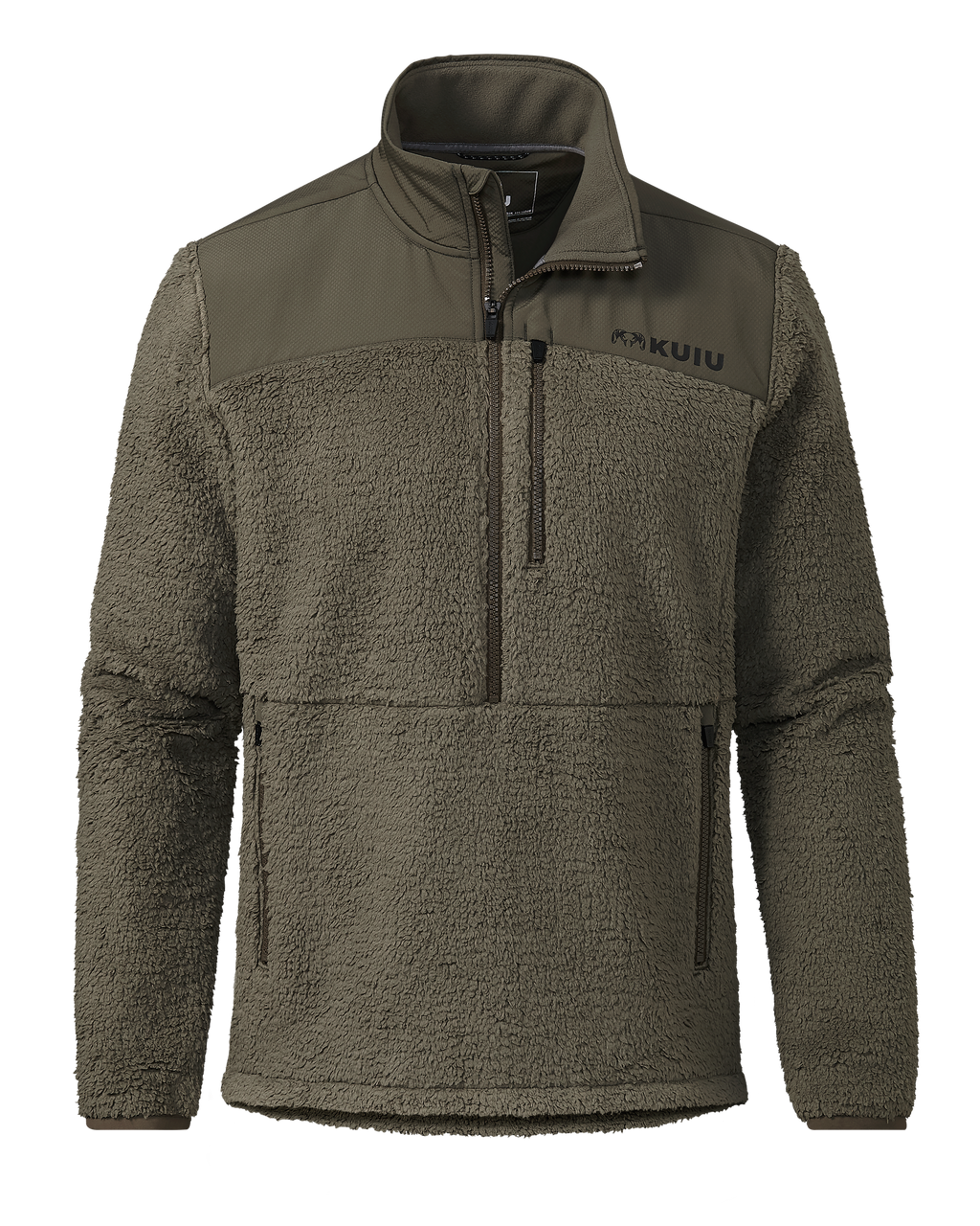 Sherpa Fleece Zip Pullover | Ash