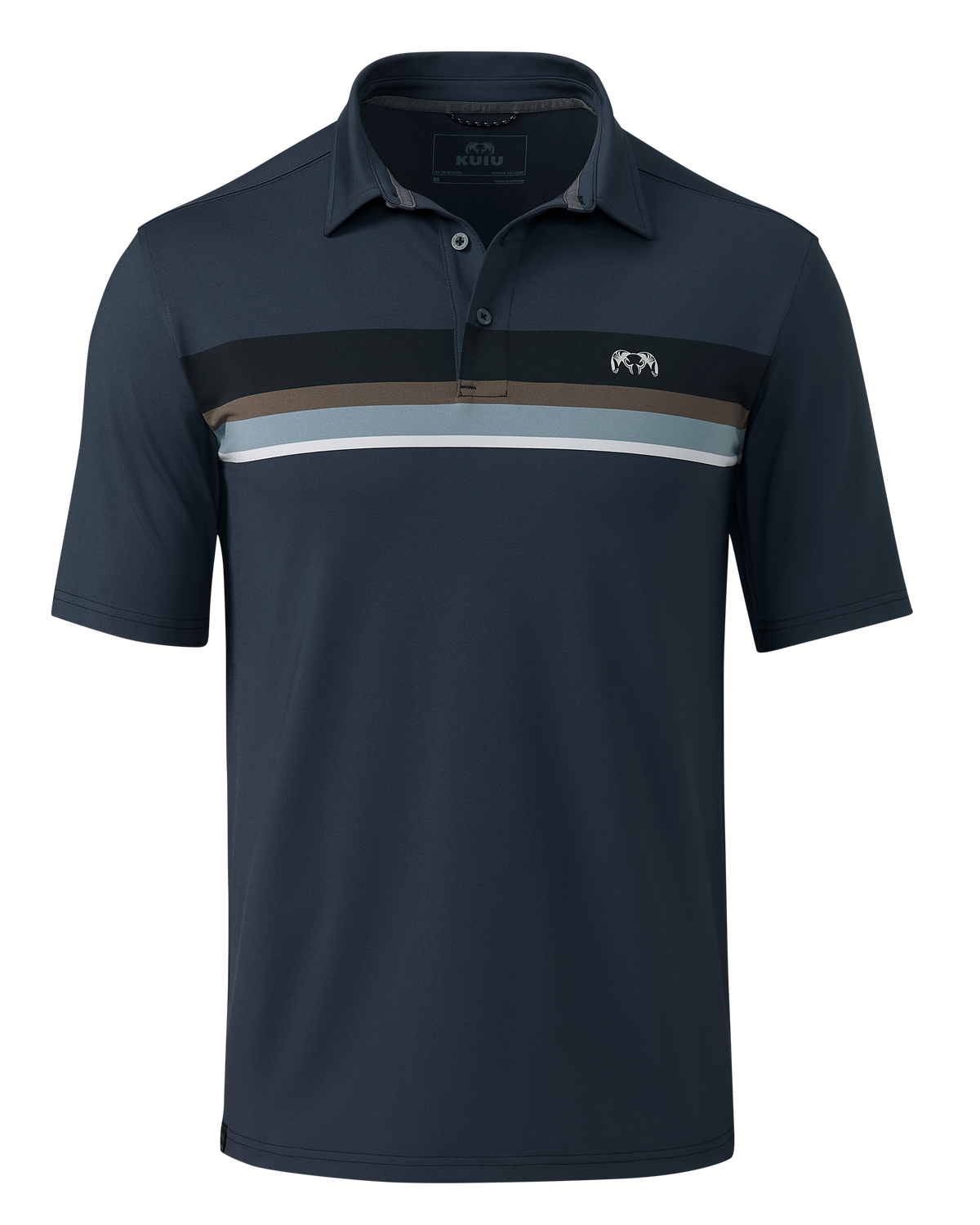 KUIU Performance Polo Stripe | Steel Blue Chest Stripe