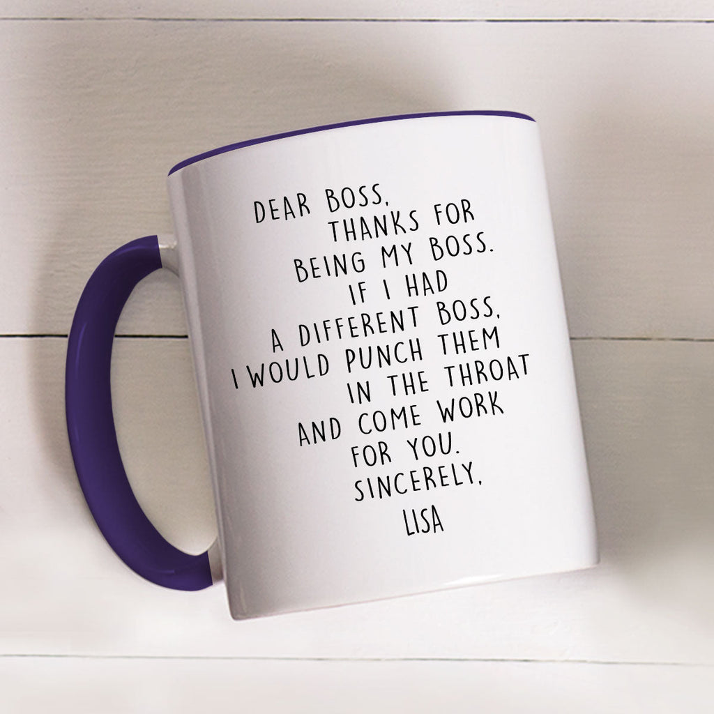 Custom Coworker, Christmas & Birthday Team Appreciation Gift • If I Had A Different Boss - Personalized Accent Mug