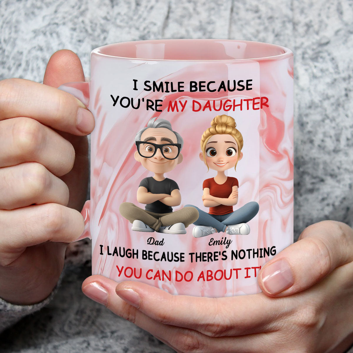 Custom Christmas & Birthday Gift for Daughter • My Daughter - Personalized Pink Marble Mug
