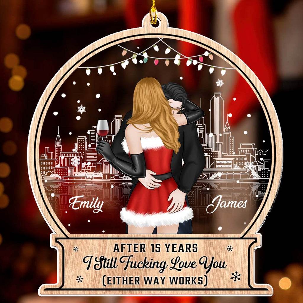 Custom Couple Christmas Ornament, Anniversary Gift •  Thanks For All - Personalized Acrylic Ornament