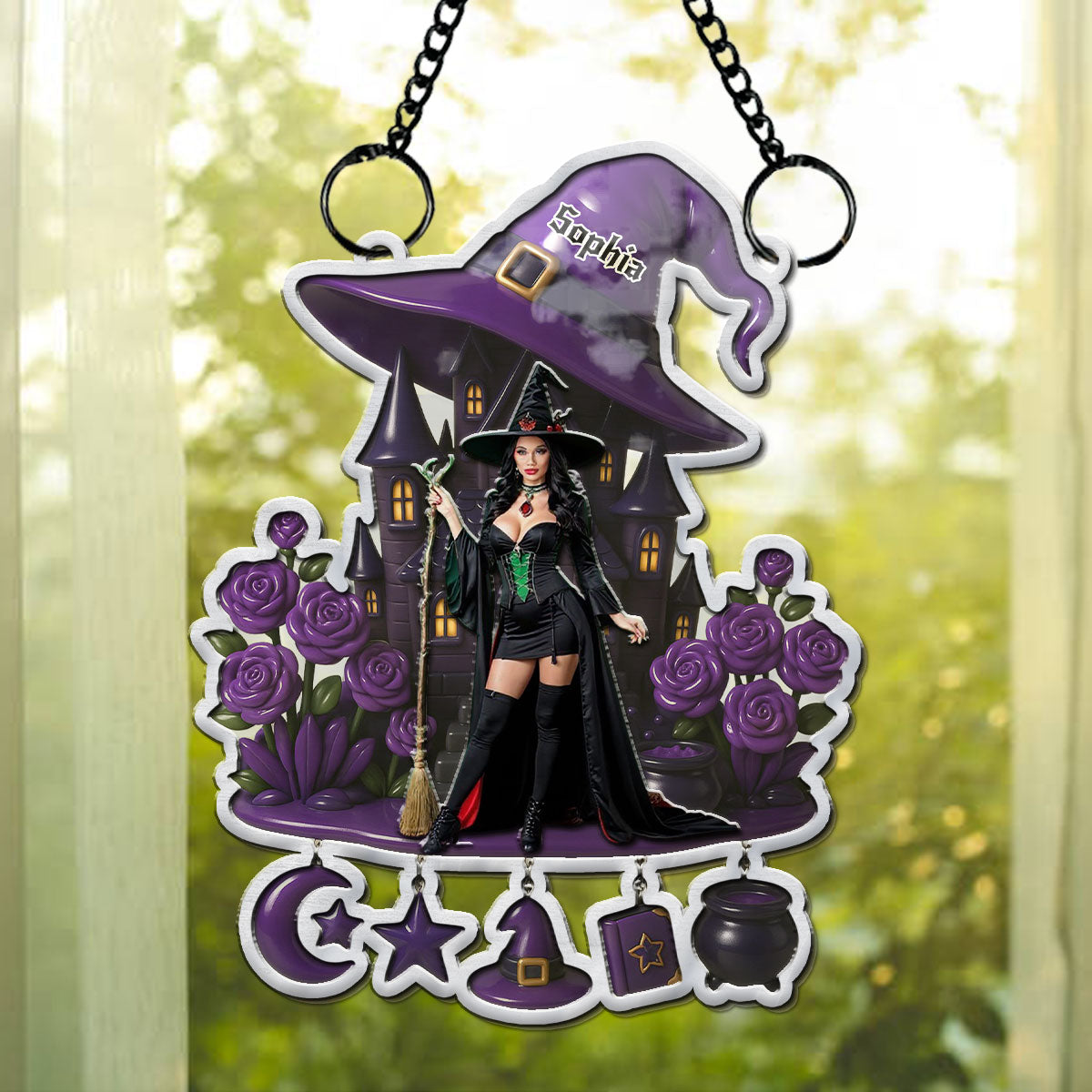 Beautiful Witch - Personalized Suncatcher