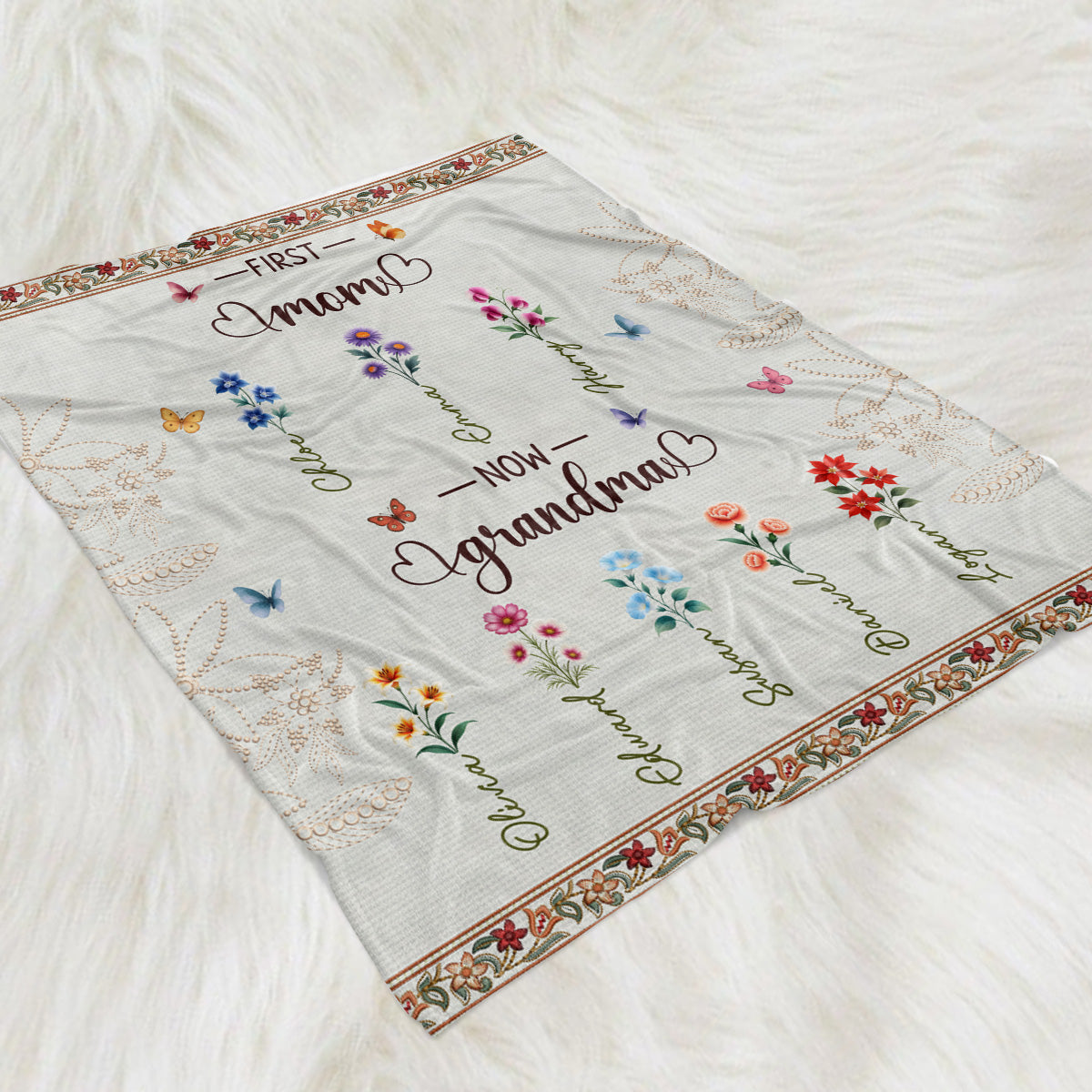 Grandma Little Blessing - Personalized Fleece Blanket