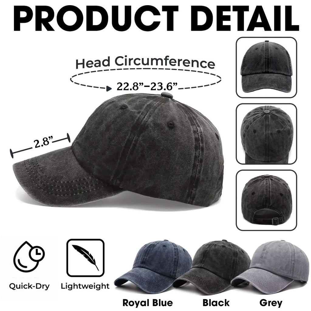 Custom Christmas Headwear Birthday Gifts for Dad • Best Dad - Personalized Vintage Washed Denim Cap