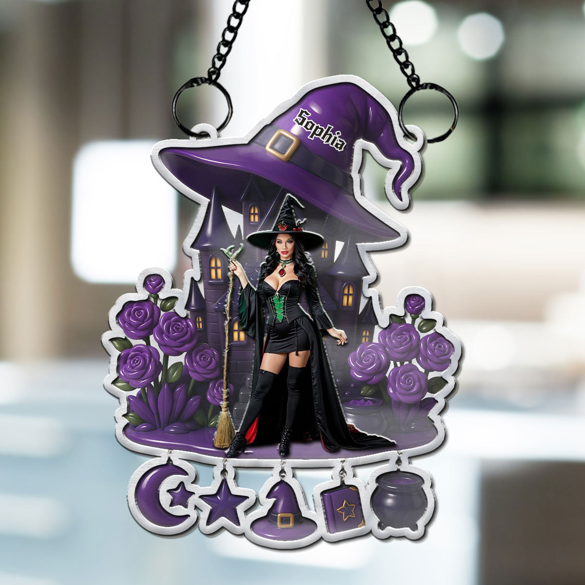 Beautiful Witch - Personalized Suncatcher