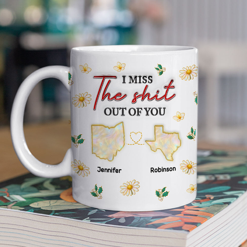 Custom Best Friend, Christmas & Birthday Friendship Keepsake Gift • Far Apart But Still Close - Personalized 3D Inflated Effect Coffee Mug