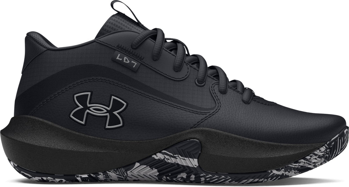 UA Lockdown 7 Grade School Basketball Shoes - Black