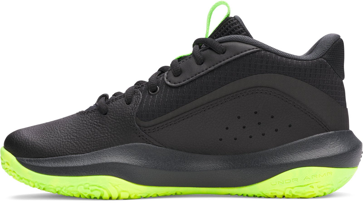 UA Lockdown 7 Grade School Basketball Shoes - Black