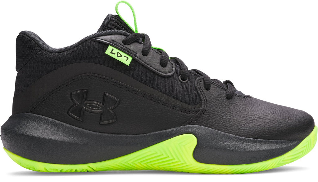 UA Lockdown 7 Grade School Basketball Shoes - Black