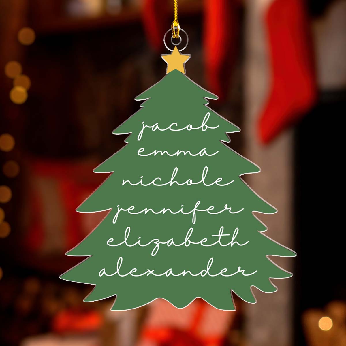 Custom Family Ornament, Christmas Gift for Family Members •  Family Cute Christmas Tree - Personalized Acrylic Ornament