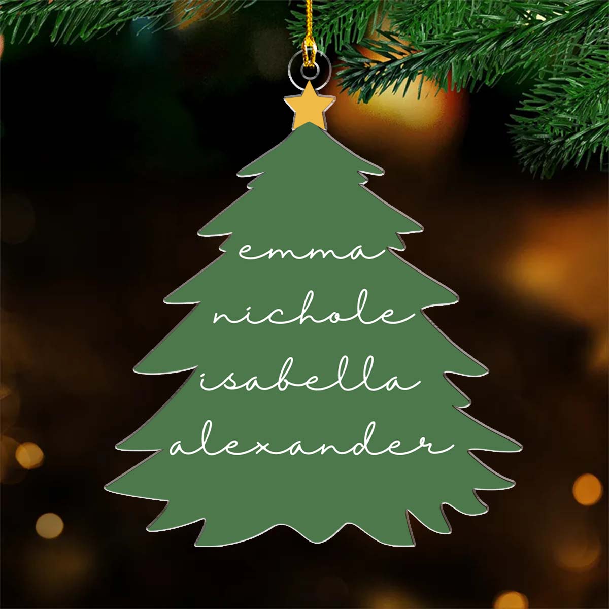 Custom Family Ornament, Christmas Gift for Family Members •  Family Cute Christmas Tree - Personalized Acrylic Ornament