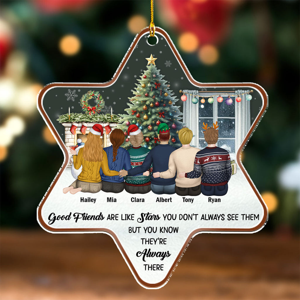 Custom Friendship Christmas Ornament, Best Friend Gift •  Friends Are Like Stars - Personalized Acrylic Ornament