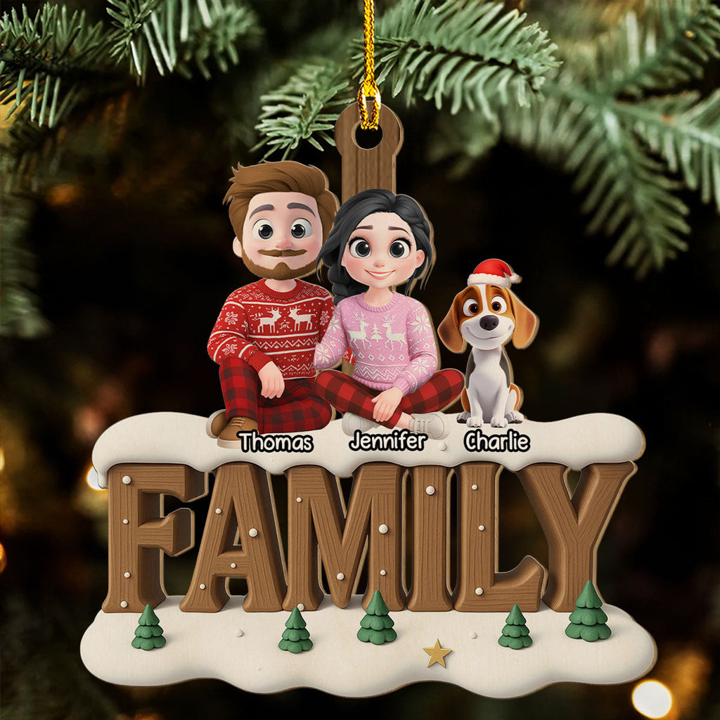 Custom Keepsake Christmas Ornament •  Family This Year Onwards - Personalized 3D Effect Wood Ornament