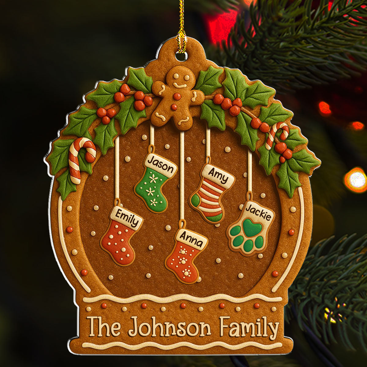 Custom Family Ornament, Christmas Gift for Family Members •  Family Cookies Christmas - Personalized Acrylic Ornament