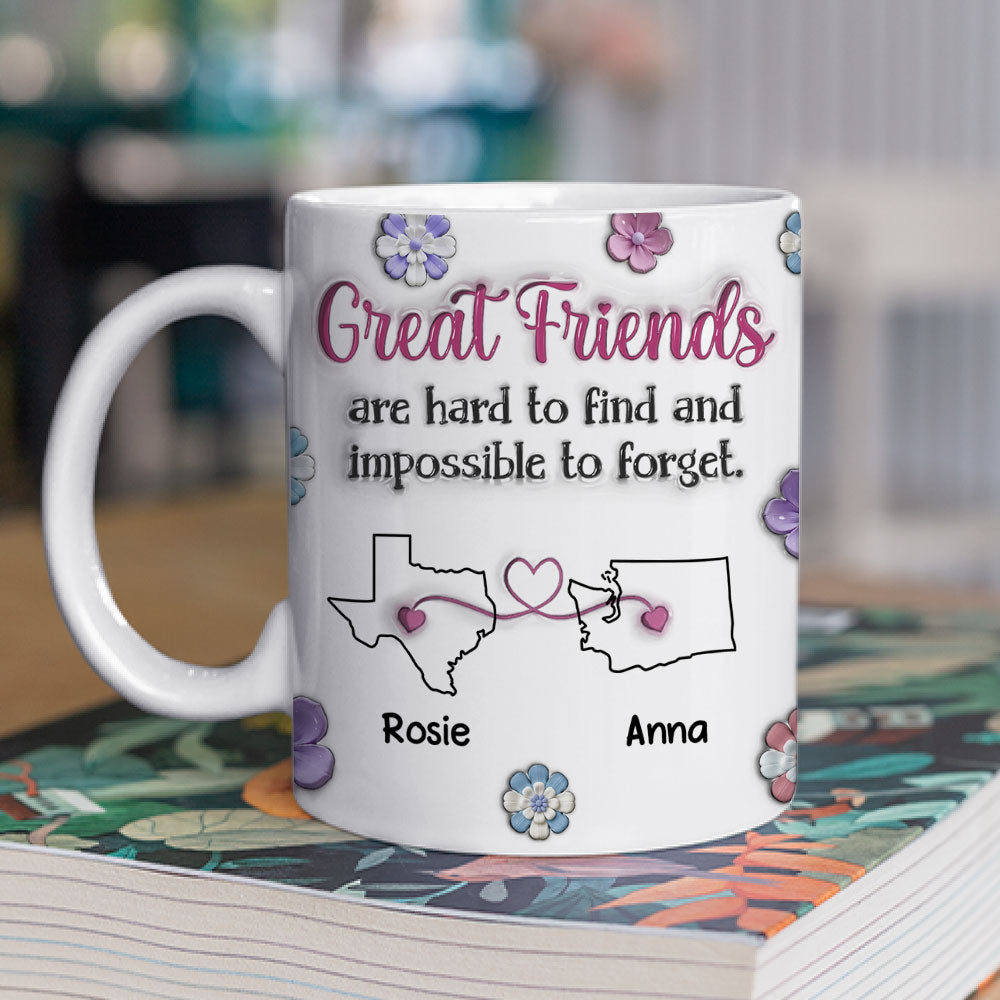 Custom Best Friend, Christmas & Birthday Friendship Keepsake Gift • Great Friend - Personalized 3D Inflated Effect Mug