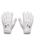 UA Clean Up Boys' Batting Gloves - White