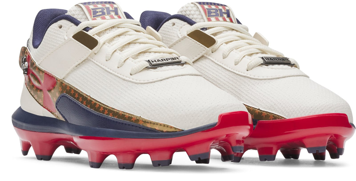 UA Harper 10 TPU Jr. LE USA Boys' Baseball Cleats - Brown