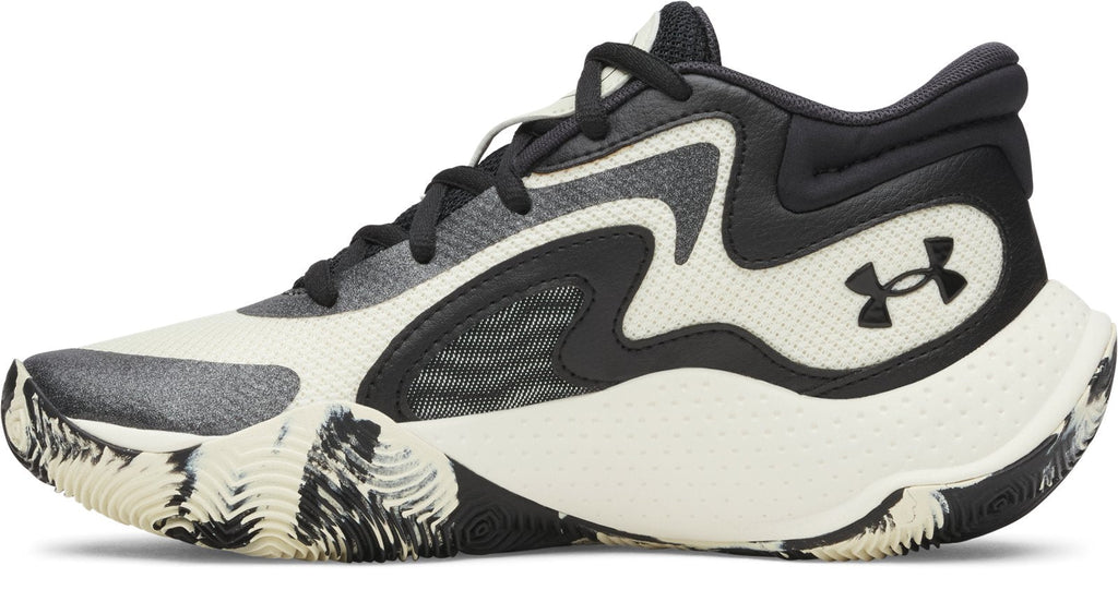 UA Jet '25 Grade School Basketball Shoes - White