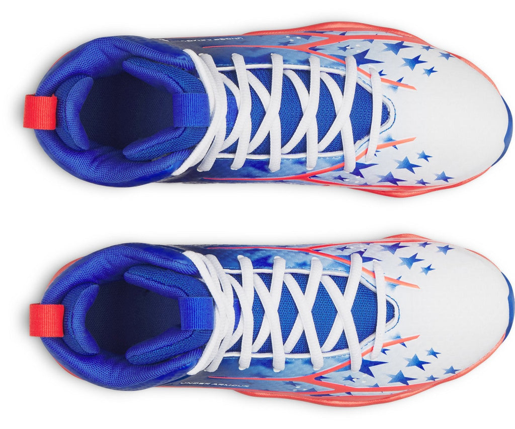 UA Spotlight Hammer Jr. USA Kids' Football Cleats - Blue