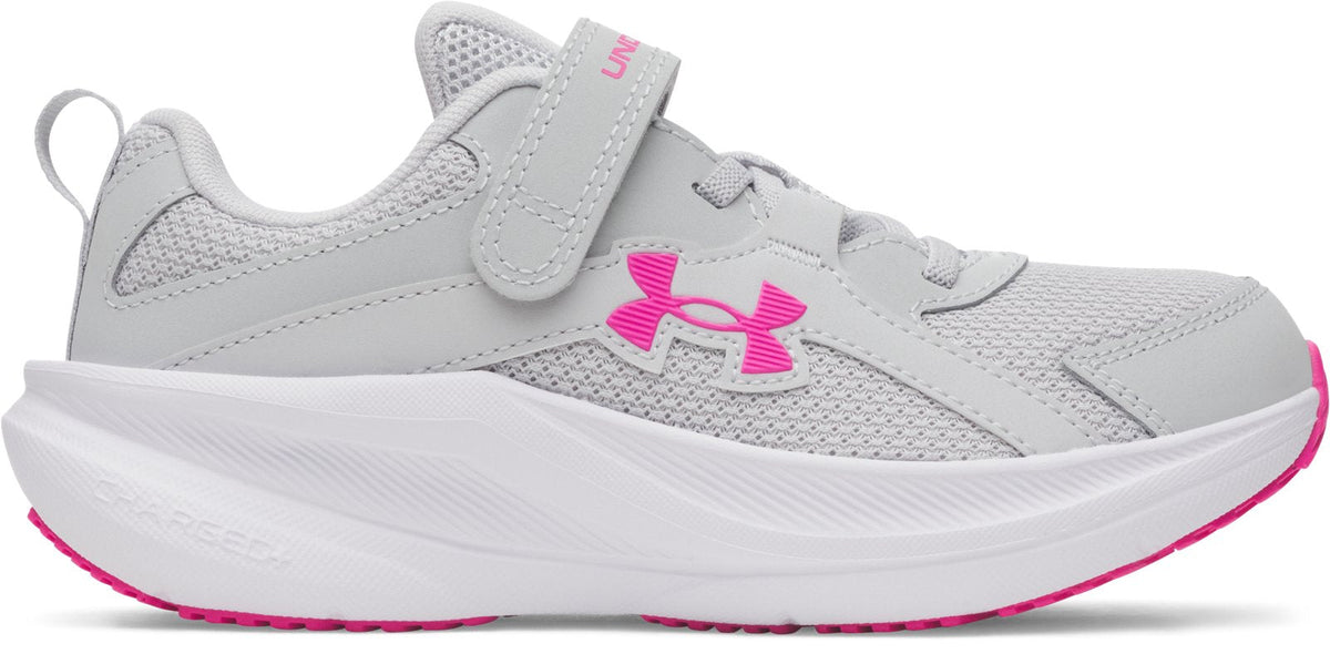 UA Charged+ Assert 11 Girls' Pre-School Running Shoes - Gray