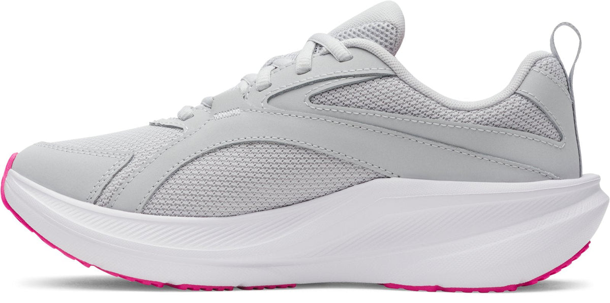 UA Charged+ Assert 11 Wide Girls' Grade School Running Shoes - Gray