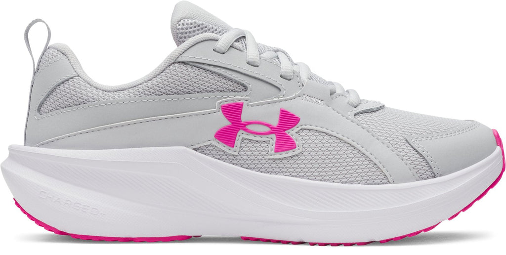 UA Charged+ Assert 11 Wide Girls' Grade School Running Shoes - Gray