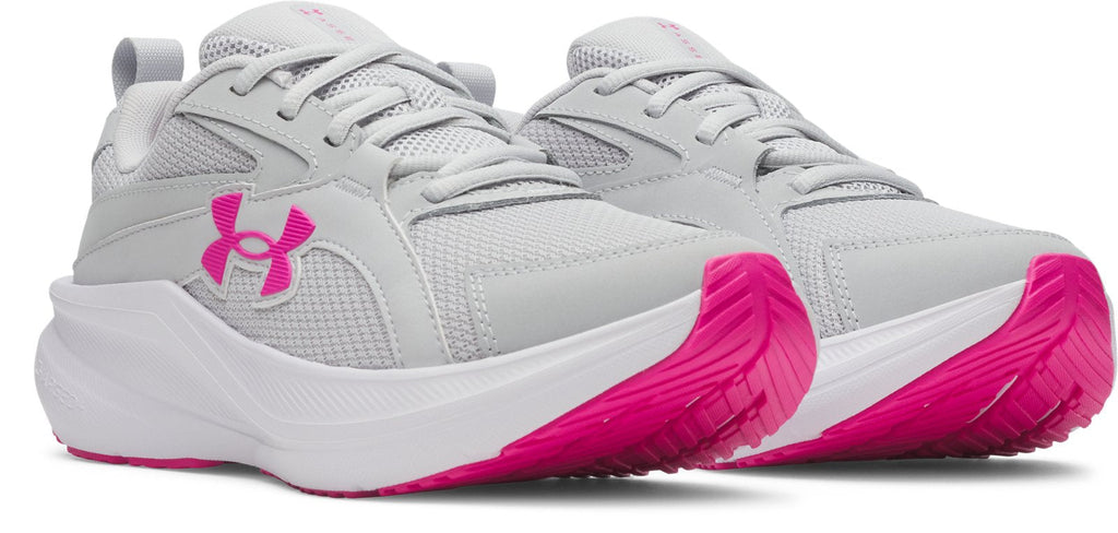 UA Charged+ Assert 11 Wide Girls' Grade School Running Shoes - Gray